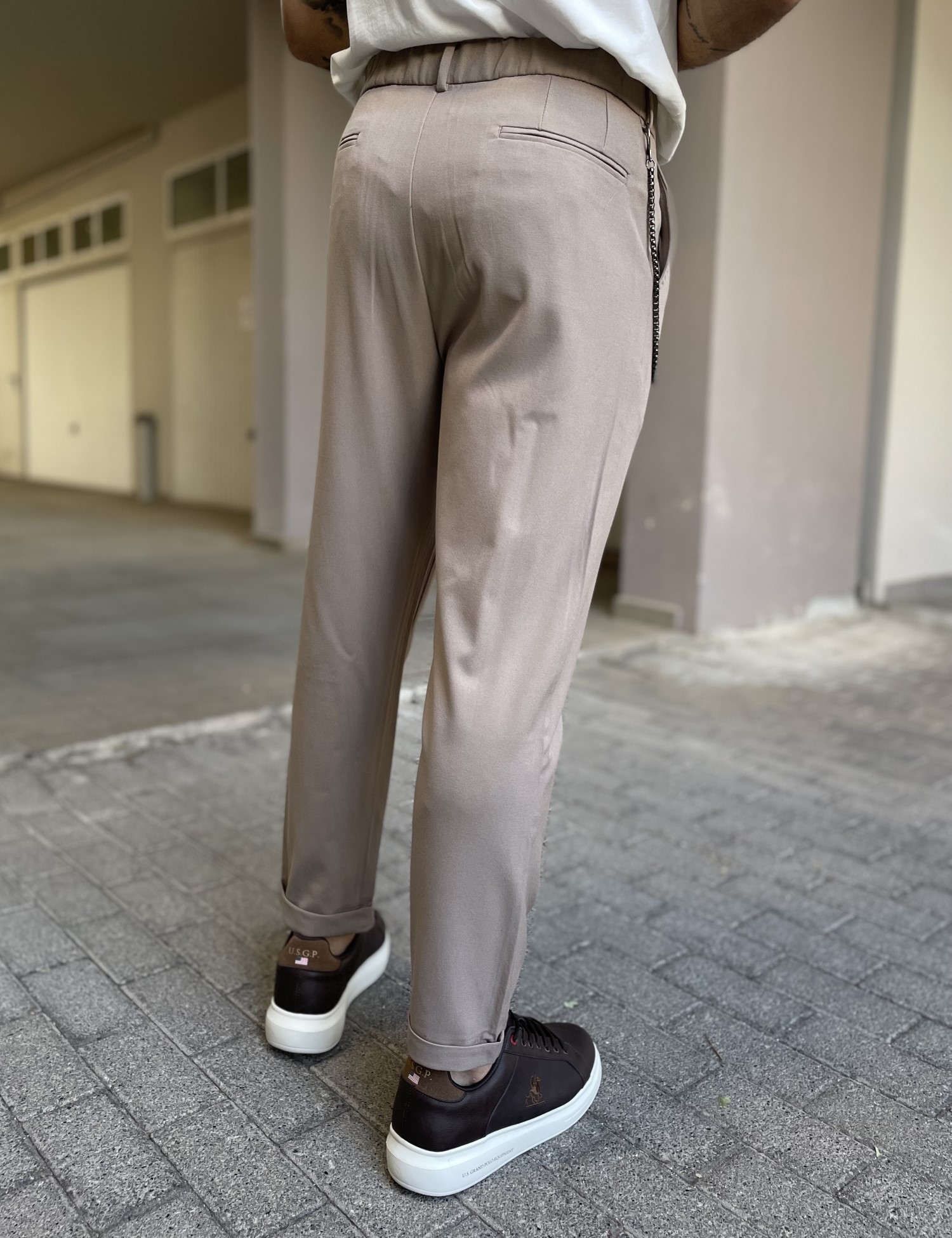 Joggermen ανδρικό πούρο υφασμάτινο παντελόνι με πιέτες και λάστιχο στην μέση 2003P φωτογραφία